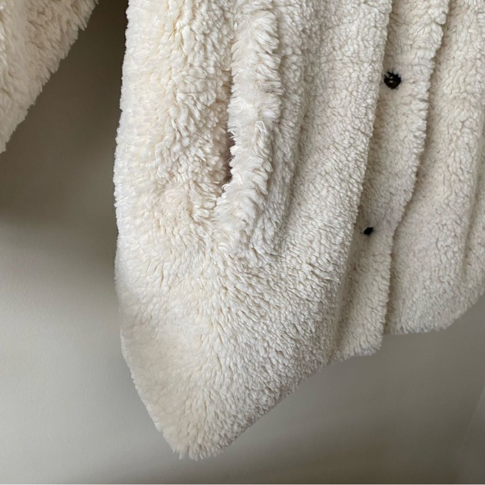 Esqualo-Fluffy Soft Teddy Coat- Off White - Picture 12 of 15